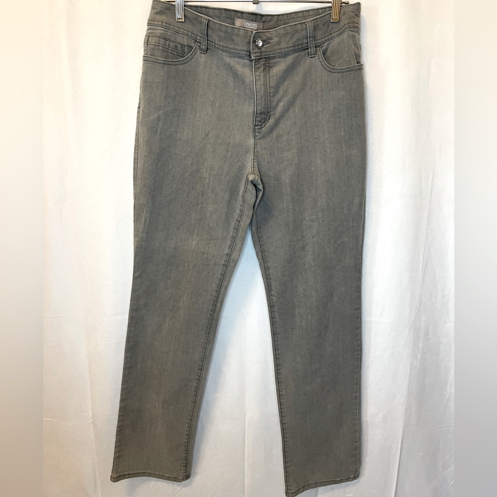 Chicos Gray Straight Leg Jeans